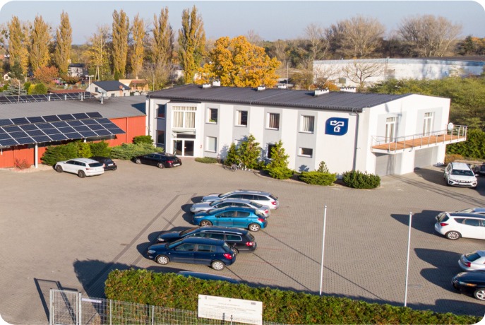 Vista aérea de la planta industrial e instalaciones de la fábrica TWERD